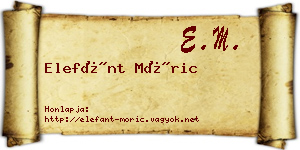Elefánt Móric névjegykártya